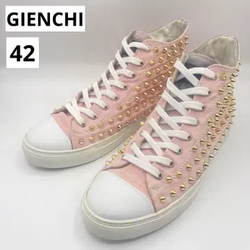 메탈 지엔치 하이컷 스니커즈 스터드 27cm 핑크