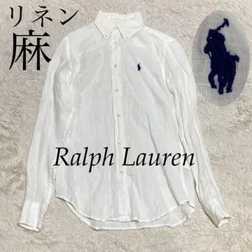 Ralph Lauren [린넨] 린넨 화이트 화이트 포니 자수 셔츠