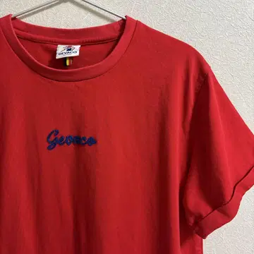 Gevaco 자수 로고 빨간색 티셔츠 게바코 새빨간색