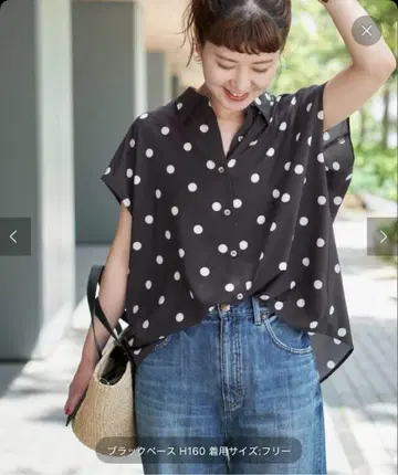 Spick & Span 도트 프렌치 슬리브 블라우스