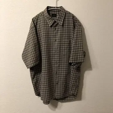green label relaxing 체크 무늬 반팔 셔츠