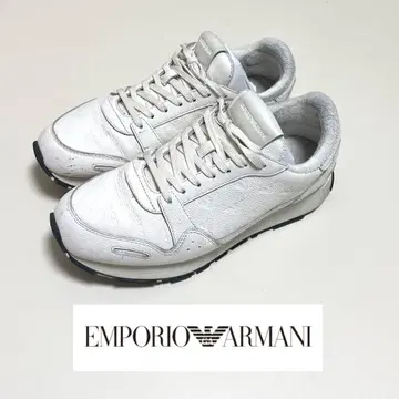 엠포리오 아르마니 EMPORIO ARMANI 화이트 가죽 스니커즈 27