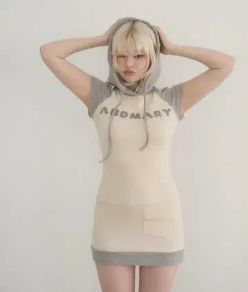 앤드메리 메리 로고 미니 드레스 회색