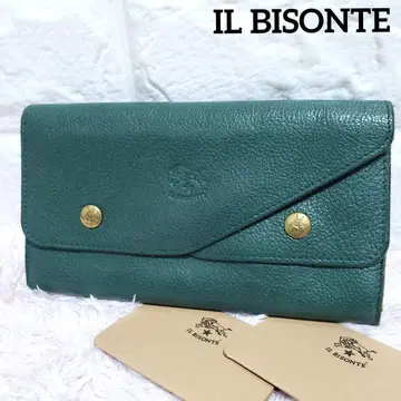 IL BISONTE 일비종떼 더블 플랩 장지갑 더블 버튼 그린