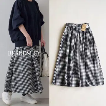 BEARDSLEY 타프타 개더 스커트 깅엄 체크 23SS 일본제