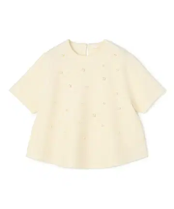 Ballsey 울 폴리에스테르 펄 콤비 A 라인 풀오버 화이트