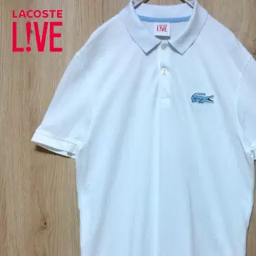 라코스테 라이브 구제 의류 피케 셔츠 데카와니 와펜 로고 화이트 화이트