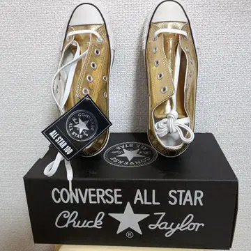 CONVERSE ALL STAR 100 골드 스니커즈