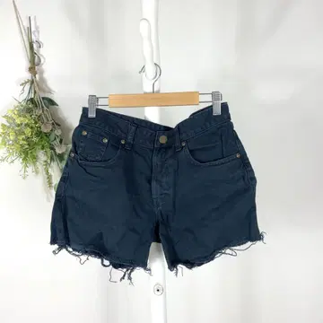 T01021 롤리즈팜 숏팬츠 데미지 M 블랙 면 헤이세이