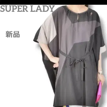 야마모토 간사이 SUPER LADY 그라데이션 튜닉 반팔