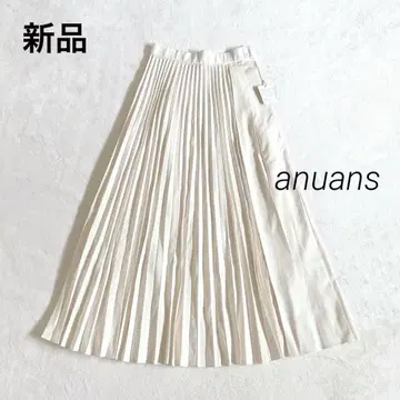 새상품 Annyuance 비대칭 플리츠 스커트 아이보리 S