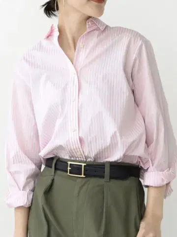 Spick & Span 스트라이프 셔츠 핑크