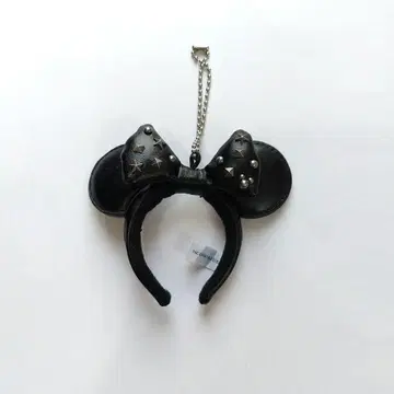 디즈니 머리띠 키체인 가죽 블랙 미니