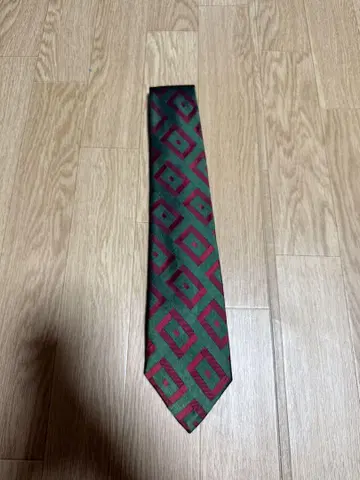 Ralph Lauren 그린 레드 다이아몬드 넥타이