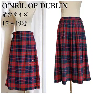 레어 사이즈 O'NEIL OF DUBLIN 타탄 퀼트 스커트 체크 무늬