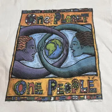 90s Human-i-Tees 아트 티셔츠 USA제 싱글 스티치