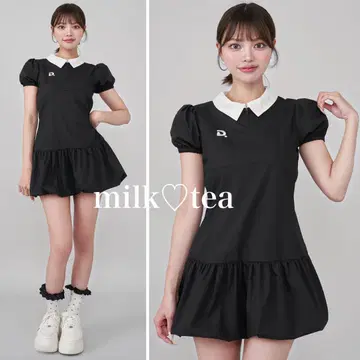 택 포함 새상품 다리치 벌룬 폴로 미니 원피스 블랙 프리