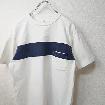 캡틴 선샤인 가슴 포켓 티셔츠 흰색 화이트 size38 새상품급