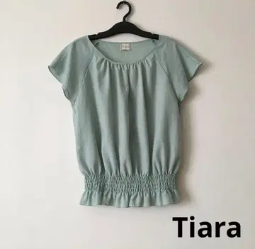 Tiara 티아라 셔링 블라우스 상의 민트 그린