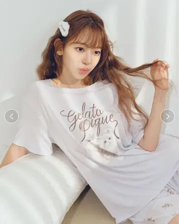 젤라또피케 CAT 패턴 원포인트 티셔츠