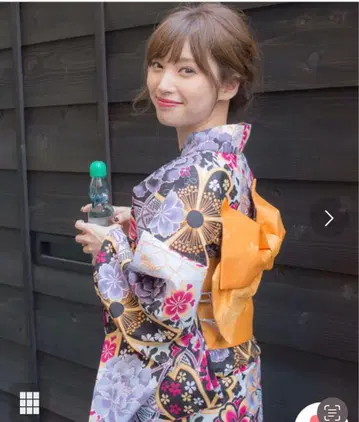 화려한 꽃무늬 유카타 단품
