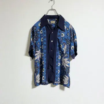 SUNSURF EAST WIND 알로하 셔츠 M 품번 보더 레이온 S