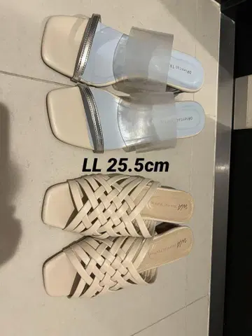 베이지 클리어 스트랩 샌들