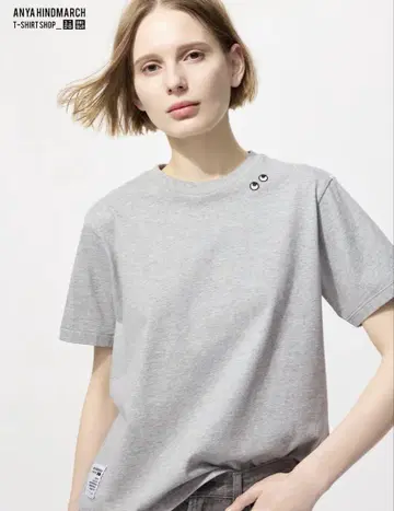 T1BOXY 박스 티셔츠 그레이 유니클로 UNIQLO 미사용 새상품