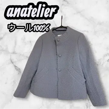 anatelier 울 100% 노카라 퀼팅 자켓