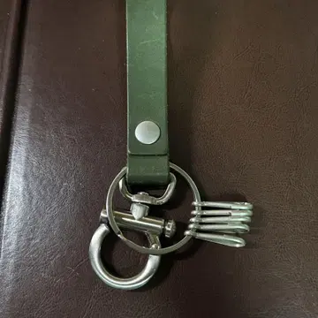 Hender Scheme 그린 가죽 키링