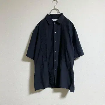 쿠바 셔츠 네이비 UNITED ARROWS 쉘 버튼 M
