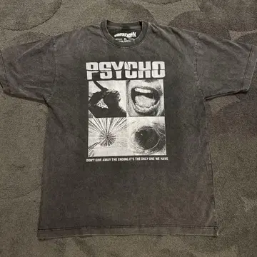 XL 사이코 PSYCHO 빈티지 가공 티셔츠 호러 영화 스릴러
