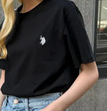 POLO 블랙 티셔츠 L 사이즈, 로고 자수, 새상품!