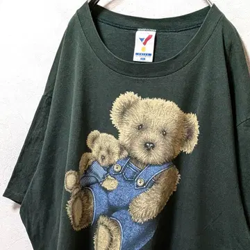 USA제 아르텍스 곰 베어 빅 로고 티셔츠 그린 그린 2XL 구제 의류