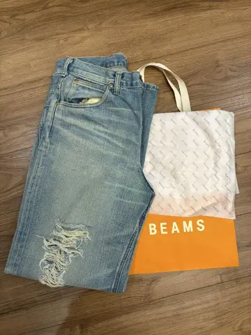 Lee101 빔즈 데미지 데님 쇼핑백 포함