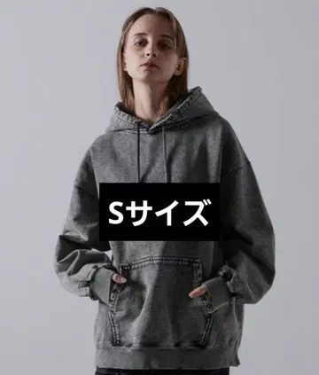 CLEL 헤비 웨이트 빈티지 디자인 후드티 그레이 계열 S 사이즈