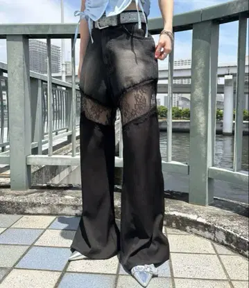 sedacle girl 세다클 걸 데님 레이스 도킹 팬츠 S