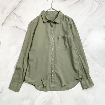 A17276 새상품급 야누크 코튼 린넨 셔츠 무지 긴팔 S