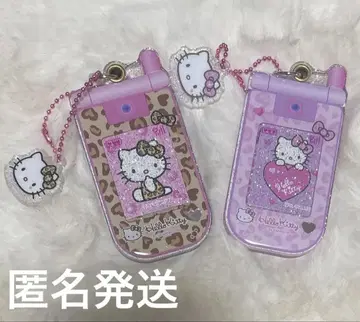 헬로키티 슬라이드 피처폰 키링 세트 일광화상 키티 갸루 키티