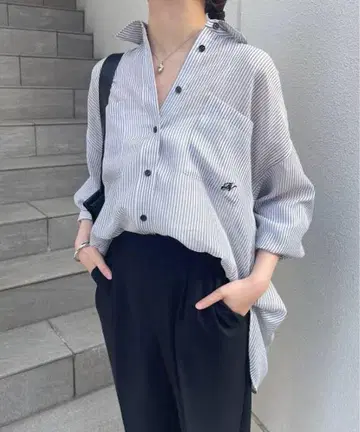 콜라주 개럴개런트 시어 스트라이프 셔츠