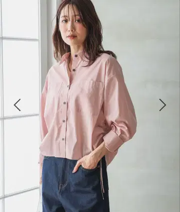 글로벌 워크 이지케어 드로스트 셔츠 핑크