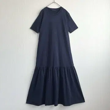미즈이로 인드 롱 원피스 맥시 길이 네이비 면 mizuiroind 시원한