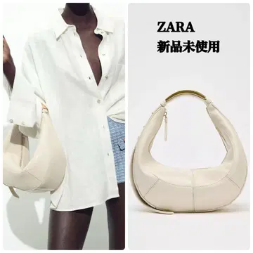 완판템 ZARA 메탈 핸들 오벌 백 택 포함 새상품 화이트
