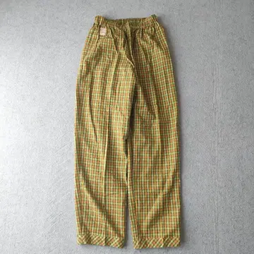 unknown 파자마 팬츠 체크 무늬 그린