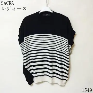 SACRA 스트라이프 슬리브리스 스웨터