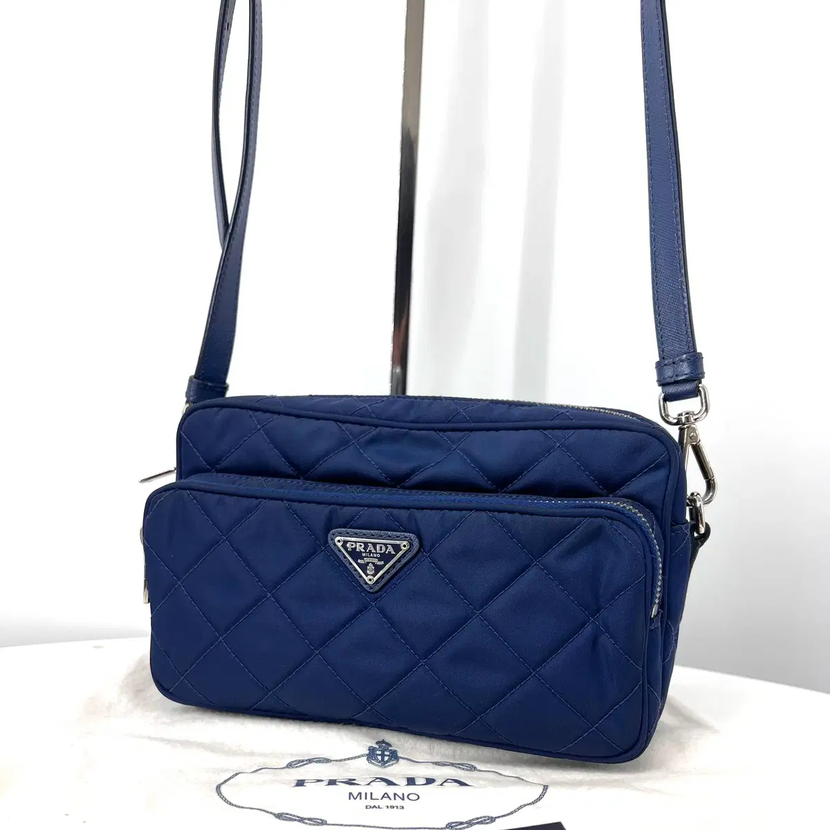 [Authentic] Prada Quilted Tessuto Triangle Logo Crossbody Bag & Shoulder Bag (BT1027)