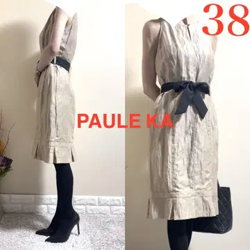 PAULE KA 폴 카 린넨 원피스 38 M 베이지 린넨