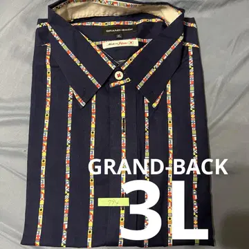 GRAND-BACK 그랑 백 국기 스트랩 셔츠 3L