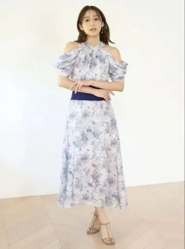 스나이델 snidel 프린지 허리 리브 원피스 네이비 1