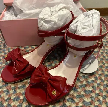 LOVE Ribbon 샌들 빨간색 L 사이즈